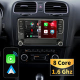 SCUMAXCON 7" Car Stereo Wireless Carplay Android Auto Android 13  Bluetooth GPS Navigation for VW Jetta Golf Passat Caddy Tiguan