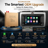 Interface sans fil SCUMAXCON CarPlay et Android Auto compatible avec les moniteurs OEM 7'' RNS510 de VW Volkswagen Skoda SEAT (Phaeton, Golf, Jetta, Passat, Tiguan, Octavia). Kit de mise à niveau audio sans fil Bluetooth CarPlay et Android Auto. 