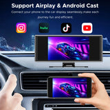 SCUMAXCON Portable Car Stereo Wireless CarPlay Android Auto Airplay Android Cast with Backup Cam IPS Touchscreen GPS Navigation Bluetooth USB AUX Built-in Speaker