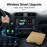 Interface sans fil SCUMAXCON CarPlay et Android Auto compatible avec les moniteurs OEM 7'' RNS510 de VW Volkswagen Skoda SEAT (Phaeton, Golf, Jetta, Passat, Tiguan, Octavia). Kit de mise à niveau audio sans fil Bluetooth CarPlay et Android Auto. 