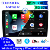 SCUMAXCON M6S PRO PLUS 10' 4 + 64 GB AUTORADIO STEREO ANDROID 12 DRAHTLOSES CARPLAY-KABEL ANDROID AUTO BLUETOOTH WIFI USB GPS 2K TOUCHSCREEN RCD330-STIL Universeller Autoradio-Multimedia-Videoplayer 