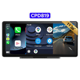 SCUMAXCON Portable Car Stereo Wireless CarPlay Android Auto Airplay Android Cast with Backup Cam IPS Touchscreen GPS Navigation Bluetooth USB AUX Built-in Speaker