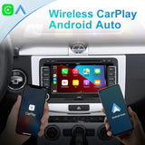 SCUMAXCON Wireless CarPlay&Android Auto Interface Compatible with VW Volkswagen Skoda SEAT OEM 7'' RNS510 Monitor Fit for Phaeton Golf Jetta Passat Tiguan Octavia,Support Bluetooth Audio  Wireless CarPlay & Android Auto Upgrade Kit