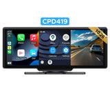 SCUMAXCON Portable Car Stereo Wireless CarPlay Android Auto Airplay Android Cast with Backup Cam IPS Touchscreen GPS Navigation Bluetooth USB AUX Built-in Speaker