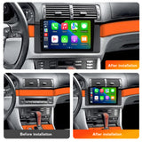 SCUMAXCON 9' 2+32G AUTORADIO STEREO ANDROID 11 WIRELESS CARPLAY ANDROID AUTO BLUETOOTH WIFI USB GPS IPS TOUCHSCREEN Für BMW 5 Series X5 E53 E39 M5 1998 - 2006 