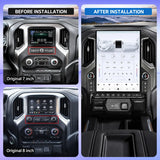 SCUMAXCON 15.6 Inch Touch Screen Android Wireless Carplay&Android Auto GPS Navigation Screen Upgrade Multimedia Player Car Radio Head Unit for GMC Sierra Chevrolet Silverado 2019 2020 2021 2022 2023
