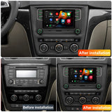 SCUMAXCON 6,5' RCD330 RCD360 PRO2 RCD360 PRO3S Wireless Carplay Android Auto Green Light  Bluetooth USB SD FM with Frame for Skoda Yeti 2009-2017