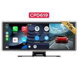 SCUMAXCON Portable Car Stereo Wireless CarPlay Android Auto Airplay Android Cast with Backup Cam IPS Touchscreen GPS Navigation Bluetooth USB AUX Built-in Speaker