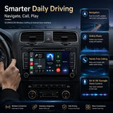 Interface sans fil SCUMAXCON CarPlay et Android Auto compatible avec les moniteurs OEM 7'' RNS510 de VW Volkswagen Skoda SEAT (Phaeton, Golf, Jetta, Passat, Tiguan, Octavia). Kit de mise à niveau audio sans fil Bluetooth CarPlay et Android Auto. 
