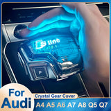 SCUMAXCON Crystal Schalthebelgriff Stick Head Beleuchtete Abdeckung mit RS Sline Aufkleber für Audi A4 A6 Q5 A5 Q7 Q8 A8 Innenzubehör