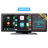 SCUMAXCON Portable Car Stereo Wireless CarPlay Android Auto Airplay Android Cast with Backup Cam IPS Touchscreen GPS Navigation Bluetooth USB AUX Built-in Speaker