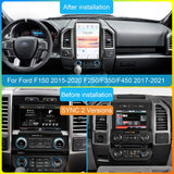 SCUMAXCON 14.4 Inch Wireless CarPlay Android Auto for Ford F150 2015-2021 F250 F350 F450 2017-2021,Qualcomm Android IPS Screen Tesla-Style Car Stereo