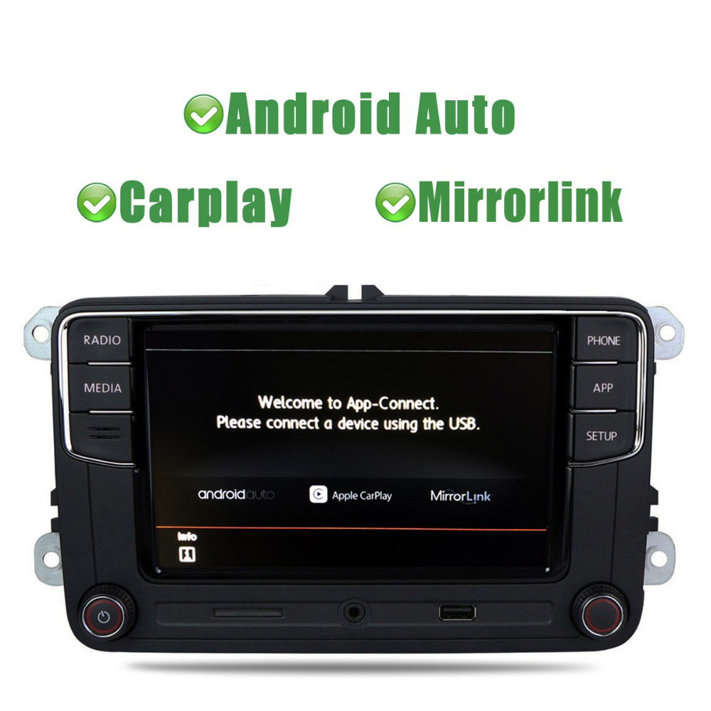 VW Original OEM RCD330 6RD 035 187E Carplay,Android Auto,BT,RVC for VW ...
