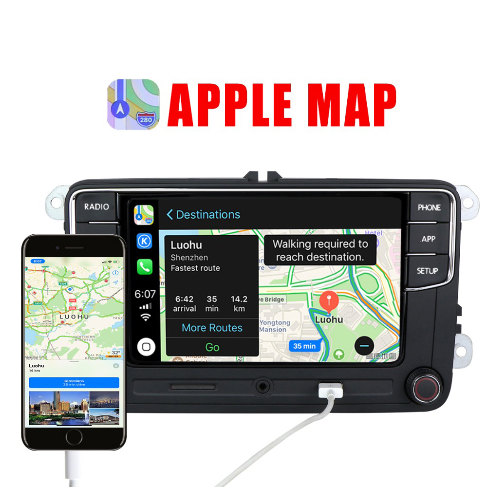 VW Original OEM RCD330 6RD 035 187E Carplay,Android Auto,BT,RVC for VW ...