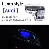 SCUMAXCON Crystal Schalthebelgriff Stick Head Beleuchtete Abdeckung mit RS Sline Aufkleber für Audi A4 A6 Q5 A5 Q7 Q8 A8 Innenzubehör