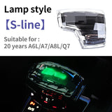 SCUMAXCON Crystal Schalthebelgriff Stick Head Beleuchtete Abdeckung mit RS Sline Aufkleber für Audi A4 A6 Q5 A5 Q7 Q8 A8 Innenzubehör