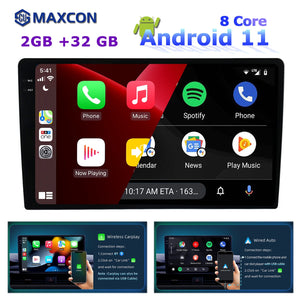 SCUMAXCON 10' 2+32G AUTORADIO STEREO ANDROID 11 WIRELESS CARPLAY ANDROID AUTO BLUETOOTH WIFI USB GPS 2K TOUCHSCREEN RCD330 STYLE Universal Autoradio Multimedia Video Player Navigation GPS 