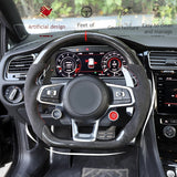 For Volkswagen Golf 7.5 GT-I MK7 V-W Pol-o GT-S GT-D GT-E Scirocc-o R Passa-t CC R-Line LED  Carbon Fiber Steering Wheel