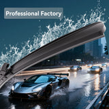 SCUMAXCON Water Repellent Windshield Wiper Blades, Pack of 2 All Weather Streak-Free Auto Wipers with Hydrophobic Formula for Enhanced Road Visibility