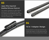 SCUMAXCON Water Repellent Windshield Wiper Blades, Pack of 2 All Weather Streak-Free Auto Wipers with Hydrophobic Formula for Enhanced Road Visibility