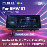 SCUAMXCON Android Wireless CarPlay Android Auto Car Radio 12.3'' 2K Screen GPS 4G LTE WIFI BT5.1 DSP Car Multimedia Player for BMW X1 F48 2016-2017