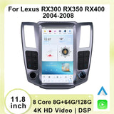 Scumaxcon  11.8' Screen Tesla style Android 13 Stereo Car radio Wireless Carplay Android auto GPS Navi Multimedia player For Lexus RX RX300 RX330 RX350 RX400H 2004-2008