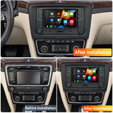 SCUMAXCON 6,5' RCD330 RCD360 PRO2 RCD360 PRO3S Wireless Carplay Android Auto Green Light  Bluetooth USB SD FM with Frame for Skoda Superb 2009-2014