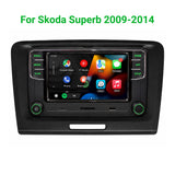 SCUMAXCON 6,5' RCD330 RCD360 PRO2 RCD360 PRO3S Wireless Carplay Android Auto Green Light  Bluetooth USB SD FM with Frame for Skoda Superb 2009-2014