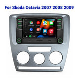 SCUMAXCON 6,5' RCD330 RCD360 PRO2 RCD360 PRO3S Wireless Carplay Android Auto Green Light  Bluetooth USB SD FM with Frame for Skoda Octavia 2007- 2013