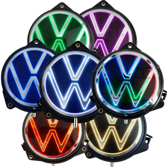 SCUAMXCON 1PC Illuminated Rear Logo Flip Cover for VW - 7 Single Colors for Passat B6/B7/B8 T-Roc EOS Beetle Variant Golf 6 POLO 2011-2020