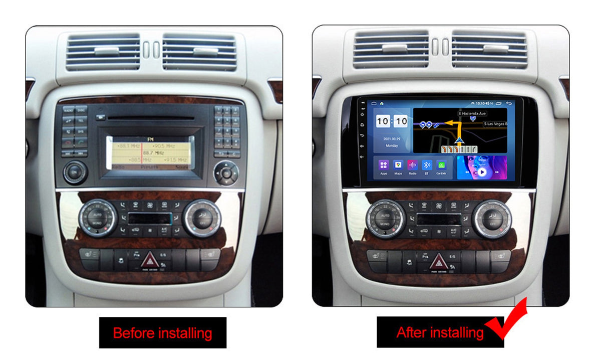 IPS Android 11 8GB+128GB Car Stereo Radio For Mercedes Benz R-Class W ...