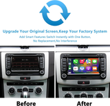 SCUMAXCON Wireless CarPlay&Android Auto Interface Compatible with VW Volkswagen Skoda SEAT OEM 7'' RNS510 Monitor Fit for Phaeton Golf Jetta Passat Tiguan Octavia,Support Bluetooth Audio  Wireless CarPlay & Android Auto Upgrade Kit