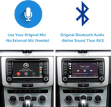 SCUMAXCON Wireless CarPlay&Android Auto Interface Compatible with VW Volkswagen Skoda SEAT OEM 7'' RNS510 Monitor Fit for Phaeton Golf Jetta Passat Tiguan Octavia,Support Bluetooth Audio  Wireless CarPlay & Android Auto Upgrade Kit