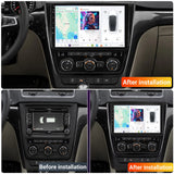 SCUMAXCON 10.1" Wireless Carplay & Android Auto Android Car Radio 4+64G GPS DSP BT WiFi Multimedia Stereo Player for Skoda Yeti 2014‑2019