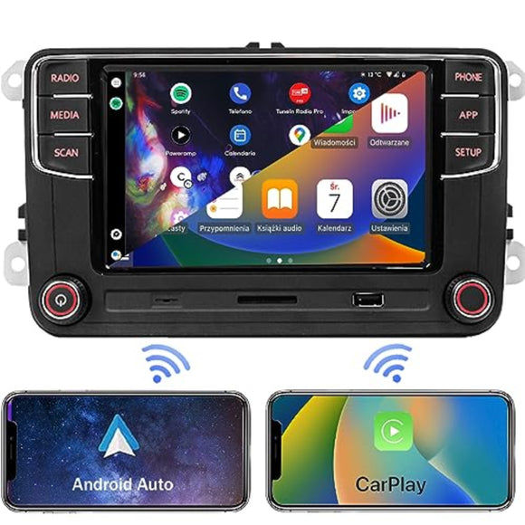 SCUMAXCON Autoradio RCD 360PRO3S Wireless Carplay Wireless Android Auto OPS Autoradio Bluetooth USB AM/FM für VW Golf Jetta Passat Caddy Touran Tiguan CC Amarok 