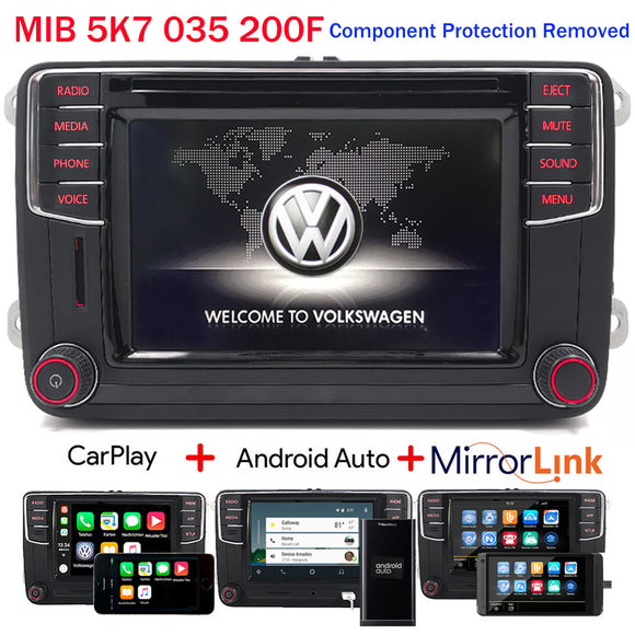 Autoradio RCD330 MIB200F/MIB200M,Carplay,Android Auto,BT,CD,USB,RVC,AUX,für VW GOLF Cable For Beetle Passat CC SHARAN  T5 GTI