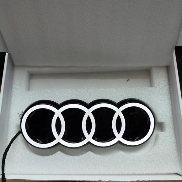 Audi Original beleuchtetes Auto-Emblem, Auto-Frontgrill-Abzeichen, Logo-Emblem, Lichter – beschädigungsfreie Installation für Audi 17–19 A4 LA5, 19–22 A6 A7 A7L Q5L Q5L Sportback 