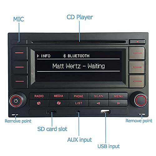 Great Choice Products Rcn210 Car Radio Stereo Cd Player Built-In Bluetooth  Usb Mp3 Aux Sd For Vw Polo 9N Golf R32 Jetta Mk4 Passat B5 31G035185