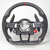 SCUMAXCON Kohlefaser-Leder-Lenkrad-Set, Starttasten, Sport, für Audi R8 TTS TT A3 A4 A5 A6 A7 S3 S4 S5 S6 S7 2006–2021 Modelle 