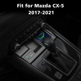 Wireless Car Charger for Mazda CX5 CX-5 2017-2021 Center Console Accessories, Wireless Phone Charging Pad for Mazda CX5 2017 2018 2019 2020 2021 with USB Port