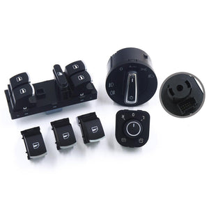 6pcs/set switch For VW Headlight Side Mirror Master Window door switch set for VW Golf MK5 6 Jetta MK 3 Passat b6 CC Golf Plus