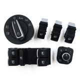 6pcs/set switch For VW Headlight Side Mirror Master Window door switch set for VW Golf MK5 6 Jetta MK 3 Passat b6 CC Golf Plus