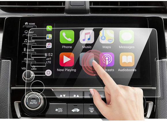 Displayschutzfolie kompatibel mit Honda Civic Touring Type R 2019 2020 2021, hochauflösender, kratzfester, klarer Touch-Navigations-Displayschutz aus gehärtetem Glas (5-Tasten-Version, 7 Zoll) 
