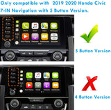 Screen Protector Compatible with Honda Civic Touring Type R 2019 2020 2021, High Definition Scratch-Resistant Clear Tempered Glass Touch Navigation Screen Protector (5 Button Version,7 inch)