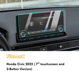Civic Screen Protector, Anti Glare Scratch Tempered Glass, 9H hardness Anti Glare Scratch Tempered Glass Navigation Civic Screen Protector Compatible with Honda Civic LX Sport EX 2022 (7-Inch with 2 Button Version)