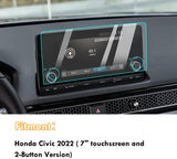 Civic-Displayschutzfolie, blendfreies, kratzfestes gehärtetes Glas, 9H-Härte, blendfreies, kratzfestes gehärtetes Glas, Navigation, Civic-Displayschutzfolie, kompatibel mit Honda Civic LX Sport EX 2022 (7 Zoll mit 2-Tasten-Version) 