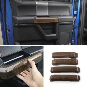 Wood Grain Inner Door Handle Covers Trim for Ford F150 2015 - 2017