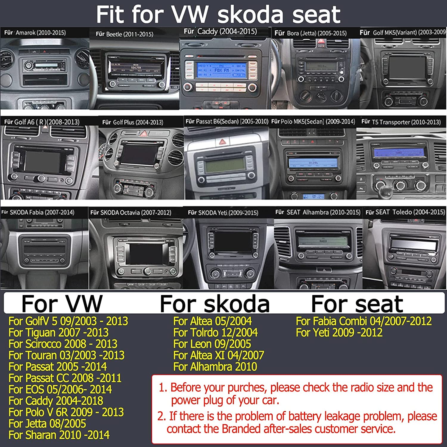 Adaptateur Autoradio Volkswagen Vw Golf V/ Touran/ Passat/Caddy/Polo + Iso  + Fm
