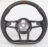 SCUMAXCON Kohlefaser-Leder-Lenkrad-Set, Starttasten, Sport, für Audi R8 TTS TT A3 A4 A5 A6 A7 S3 S4 S5 S6 S7 2006–2021 Modelle 