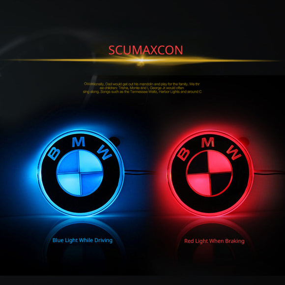 BMW LED-beleuchtetes Emblem, Retrofit M-Logo, 3D-Lenkrad-Logo, Embleme vorne und hinten für BMW 1er, 3er, 5er, 7er, X1, X3, X5, X6 